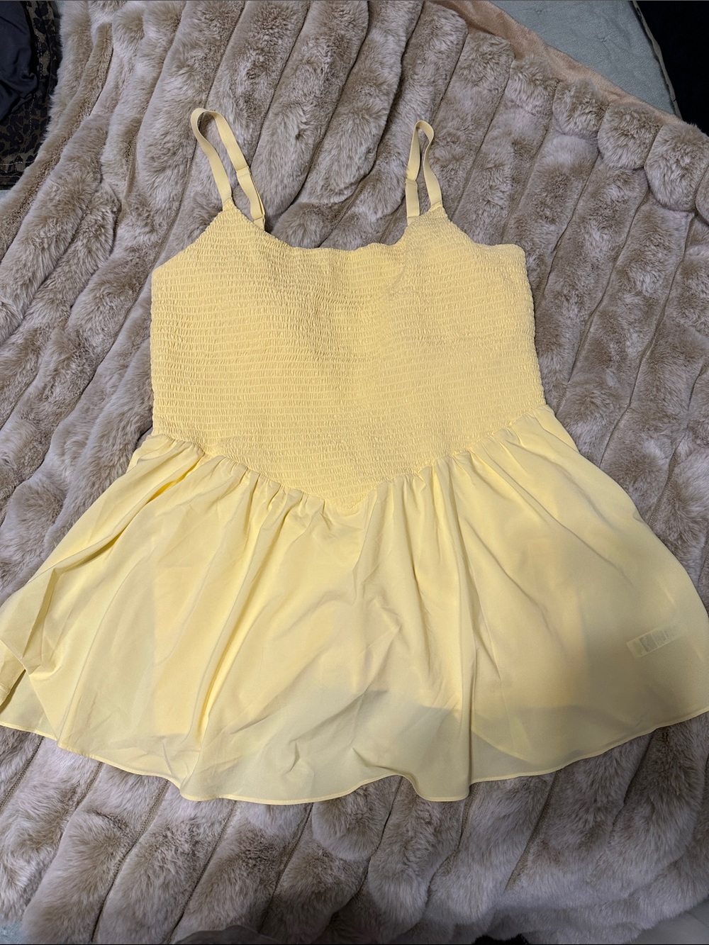 Aerie Offline butter Yellow Dress with shorts XXL